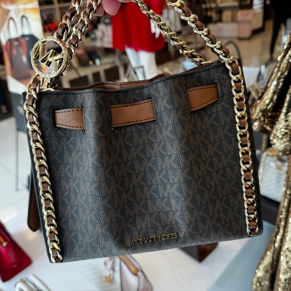 Michael Kors Mina Small Crossbody Handbag In Brown NWT - Picture 7 of 10